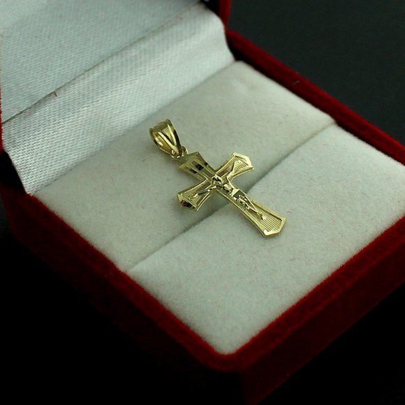 10K Real Gold Rope Chain and Cross Pendant Set - Picture 2 of 8